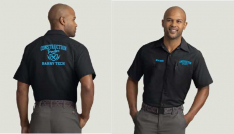Barry Tech Black Construction Crew Shirt includes Embroidered name & TWO  Logos